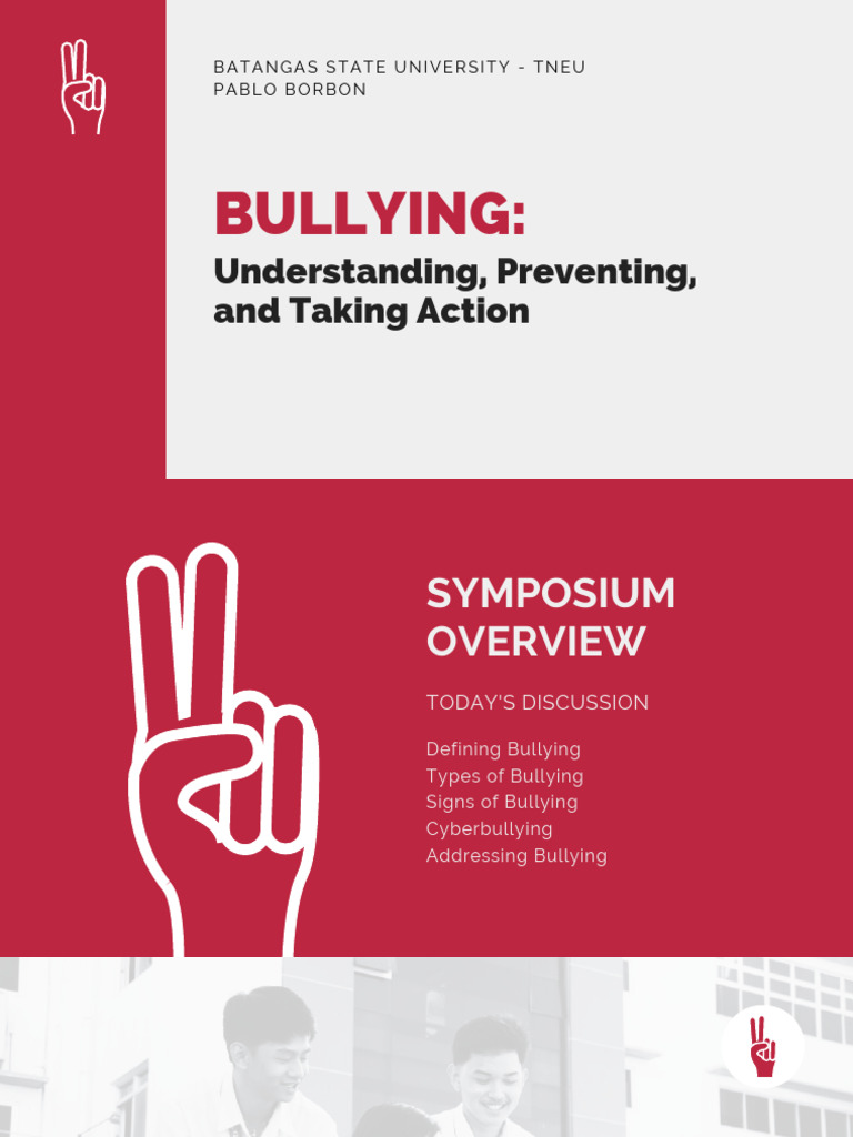 Red Stopping The Hate Education Presentation | PDF | Bullying ...