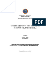 Gobierno electrónico como herramienta de gestion publica en venezuela
