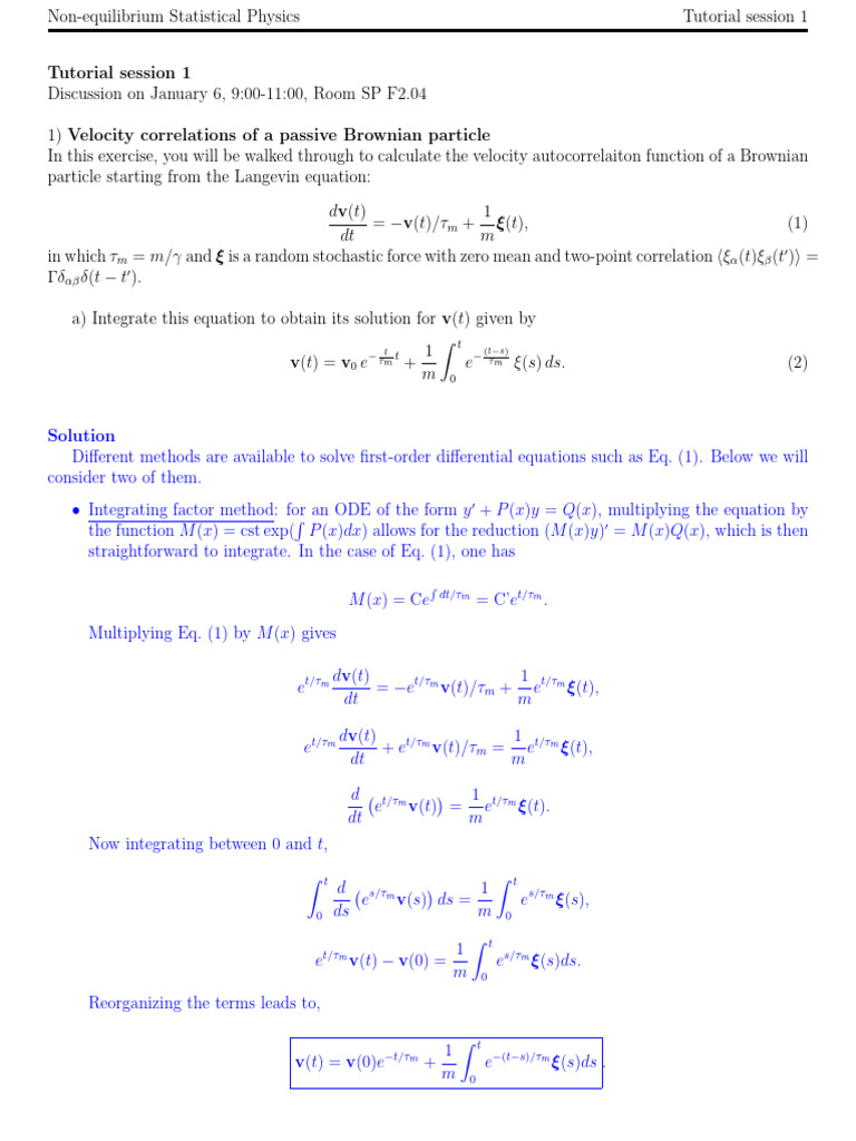 Solutions Tutorial1 | PDF | Applied Mathematics | Mathematics