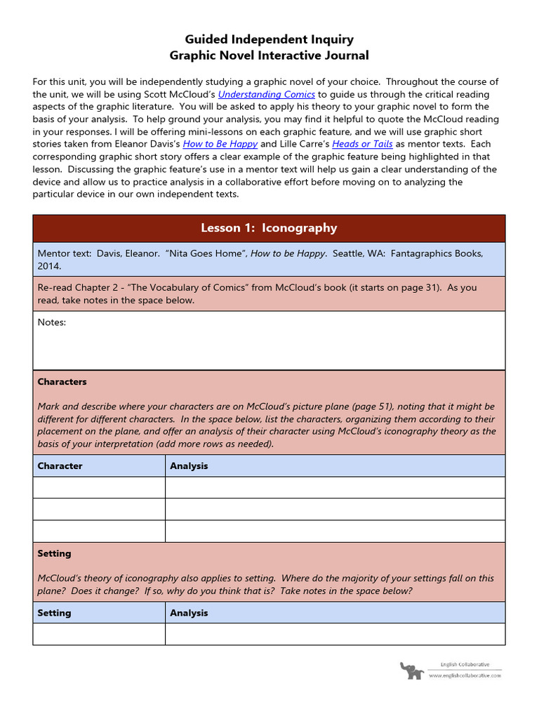 Graphic Novel Interactive Journal | PDF | Image | Comics