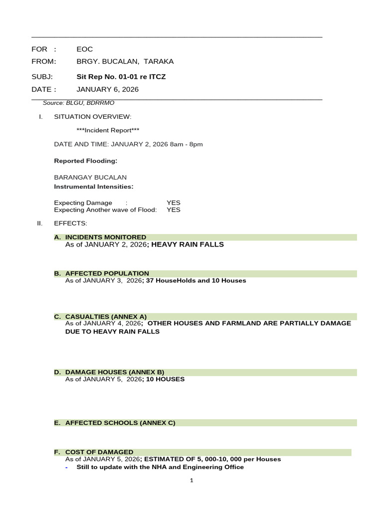 Sitrep Blank | PDF