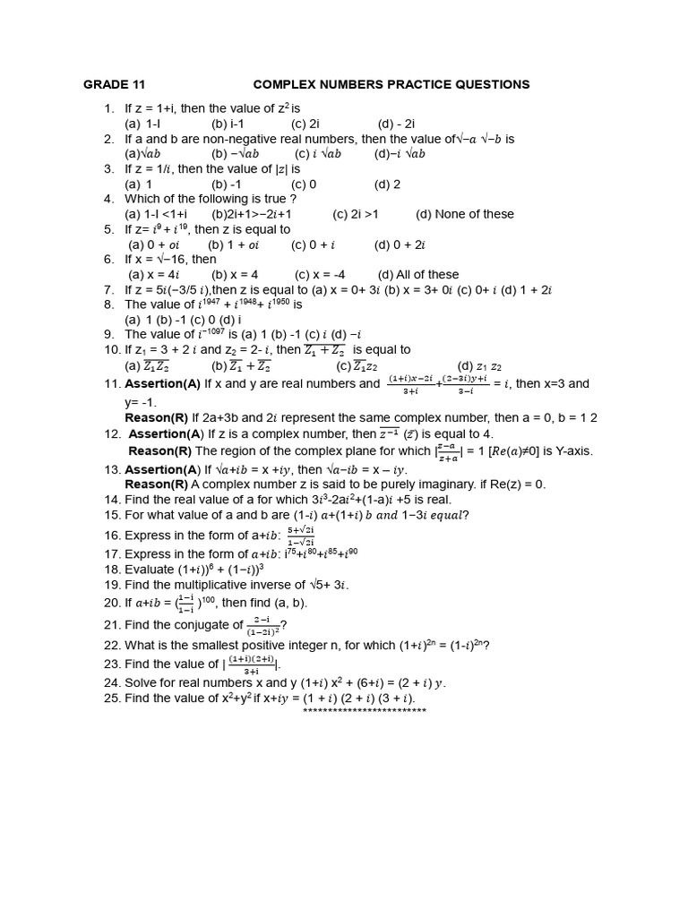 Complex Numbers | PDF | Complex Number | Numbers