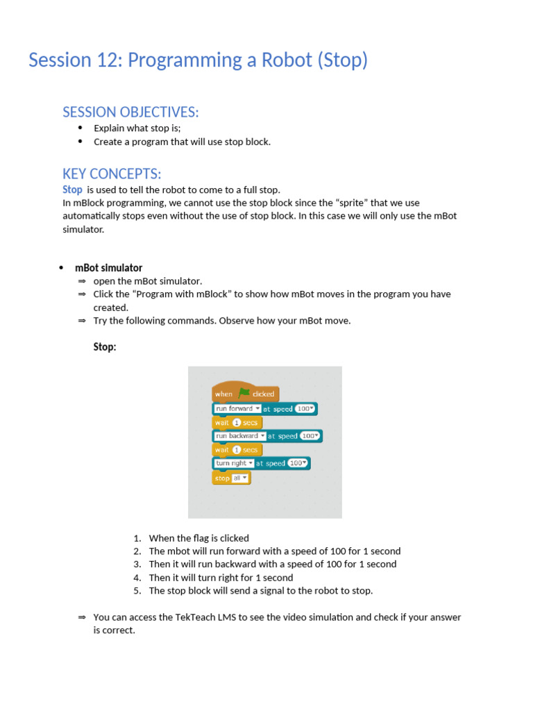 Session 12 Stop | PDF