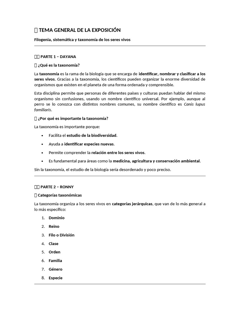 ? Tema General de La Exposición | PDF | Evolución | Taxonomía (biología)
