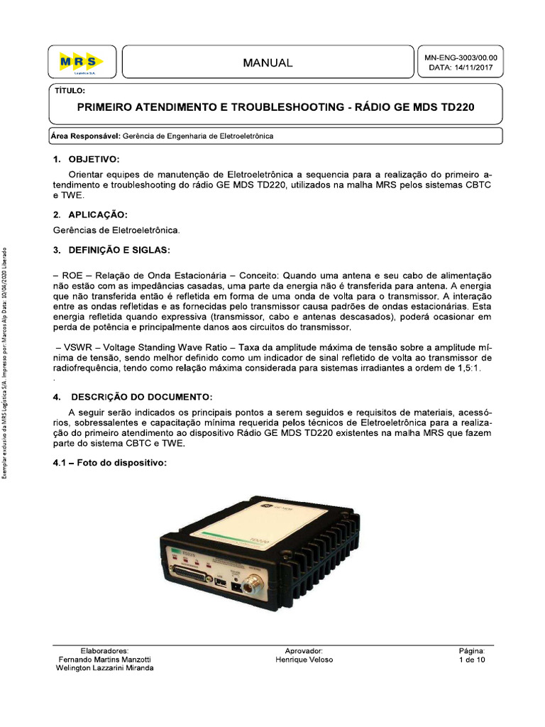 Radio Ge MDS TD220 | PDF