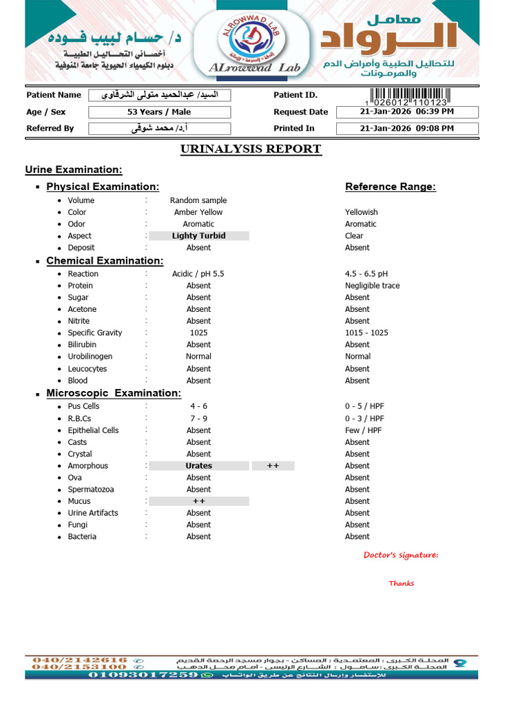 1026012110123 Urine Examination1 | PDF