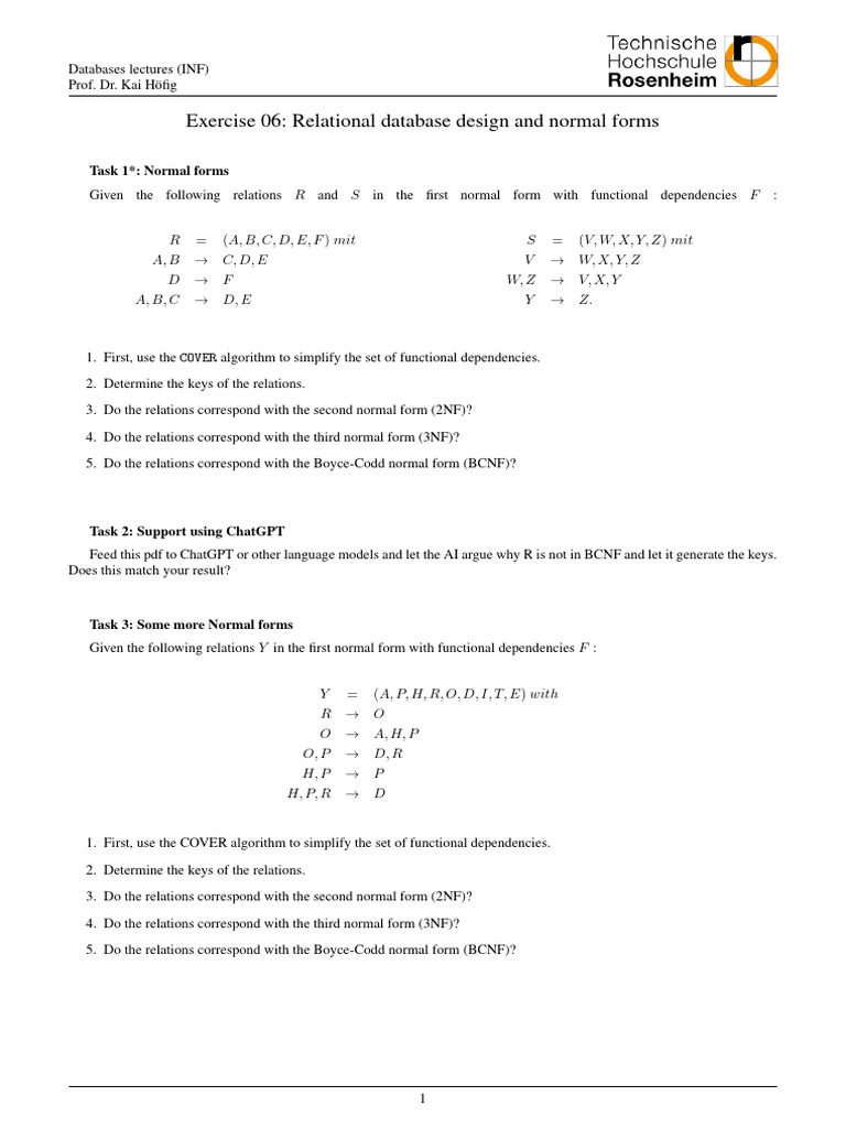 DB Exercise06 KH Task | PDF | Databases | Information Science