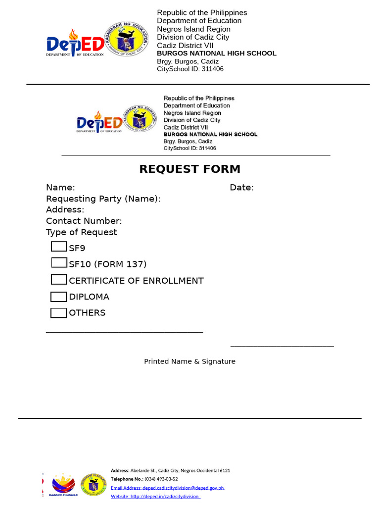 Request Form | PDF