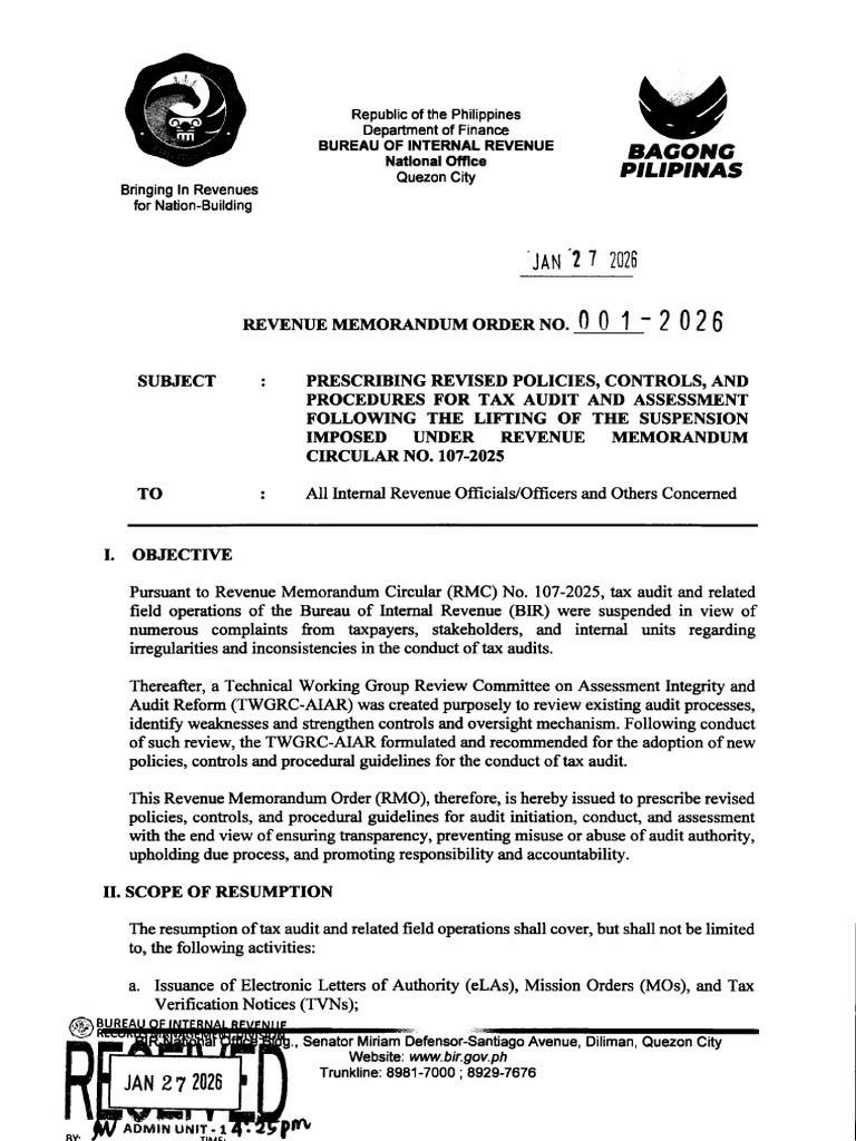 RMO No. 1-2026 | PDF