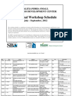 Regional Workshop Schedule: Alexandria Small Business Development Center