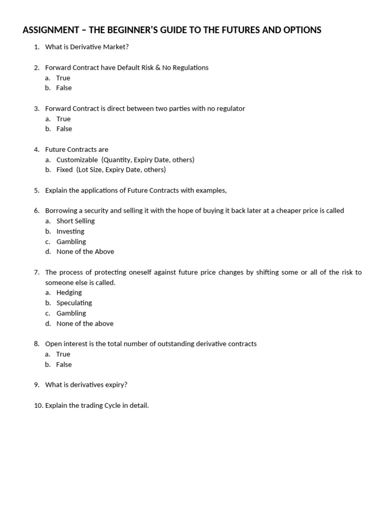 F and O Quiz - 2 | PDF
