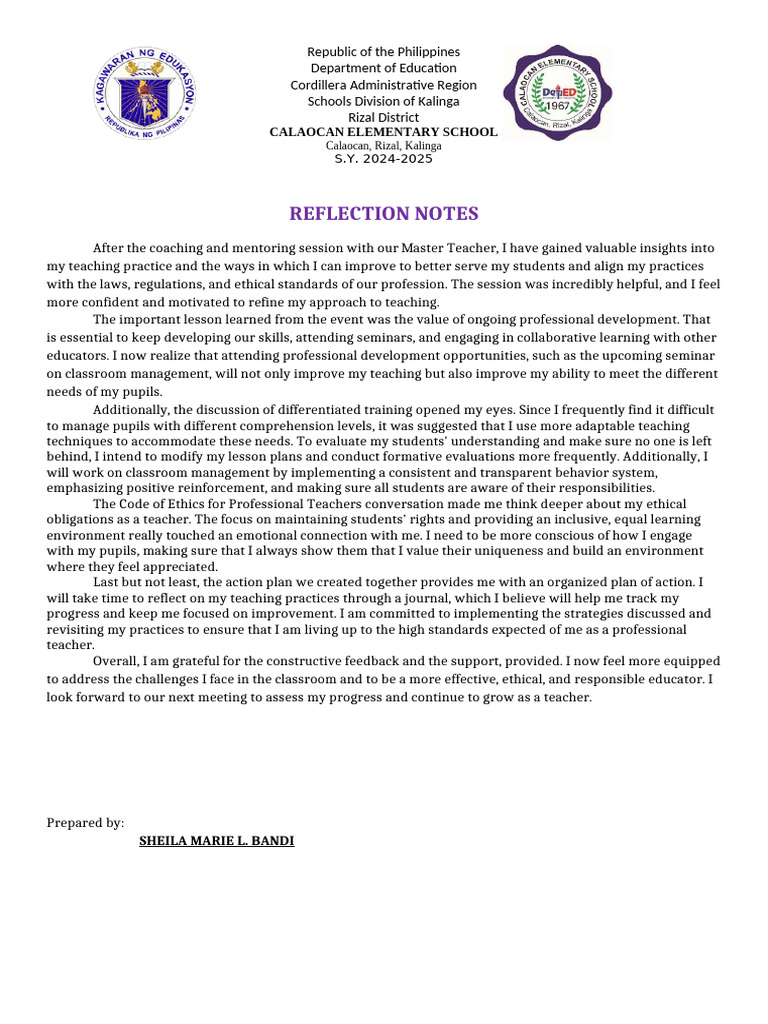 Obj. 12reflection Notes | PDF | Teachers | Classroom Management