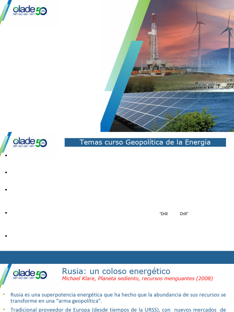 Geopolitica de La Energia OLADE 2 C2 B0 CLASE 22-4-25 | PDF | Economía ...