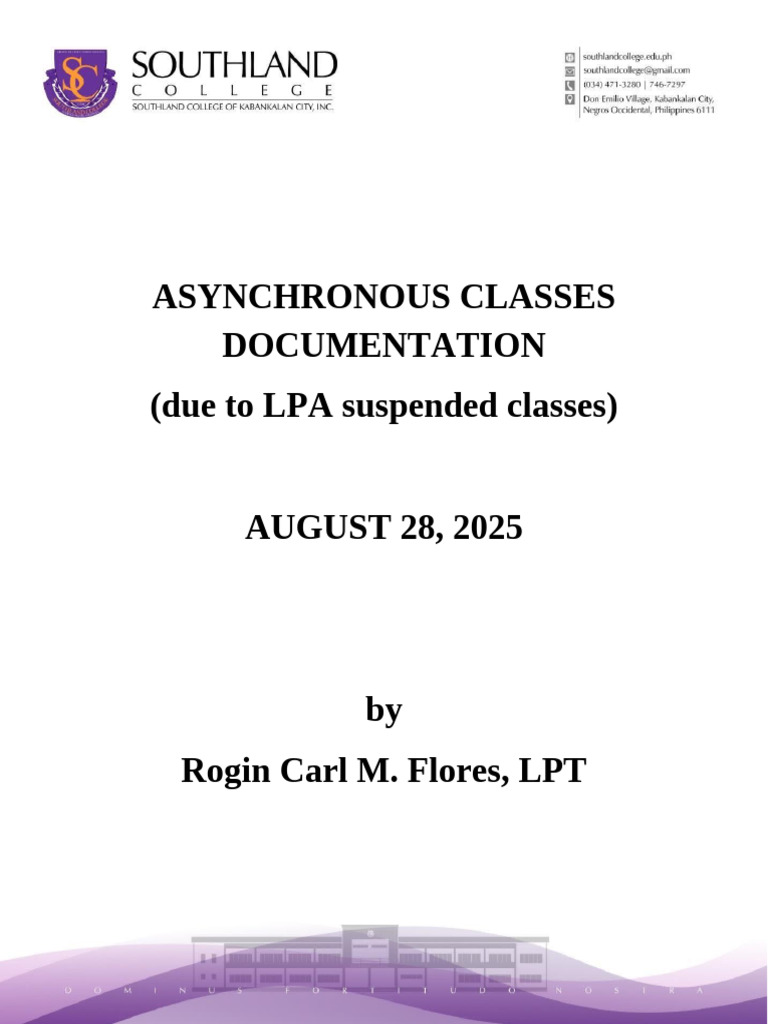 Asynchronous Classes Documentation - 08!28!2025 | PDF