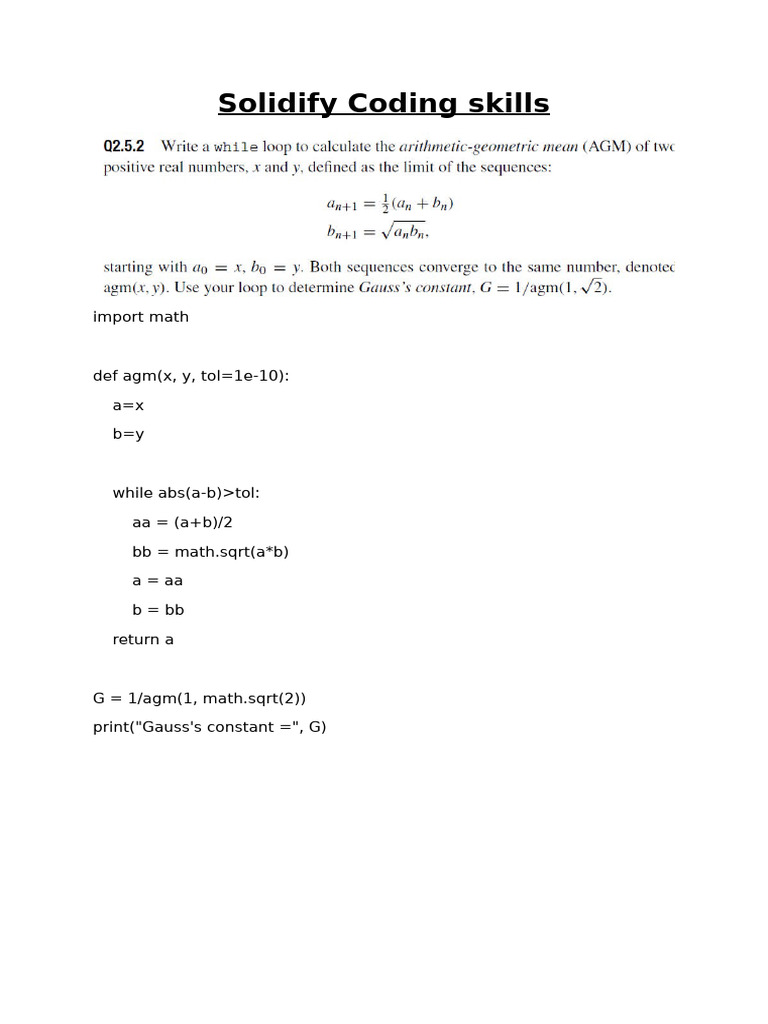 Solidify Coding Skills | PDF