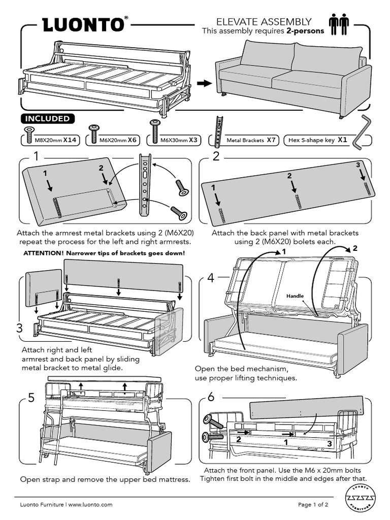 01-042 Elevate Assembly | PDF | Bed | Furniture