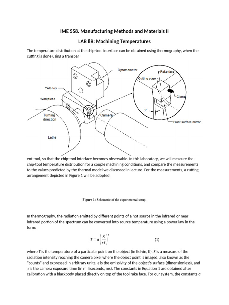 Lab 8B - Machining Temperatures - Solution Hints | PDF | Thermography ...