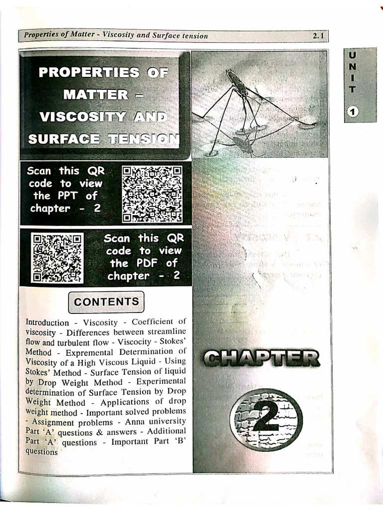 Properties of Matter - Viscosity and surface tension | PDF
