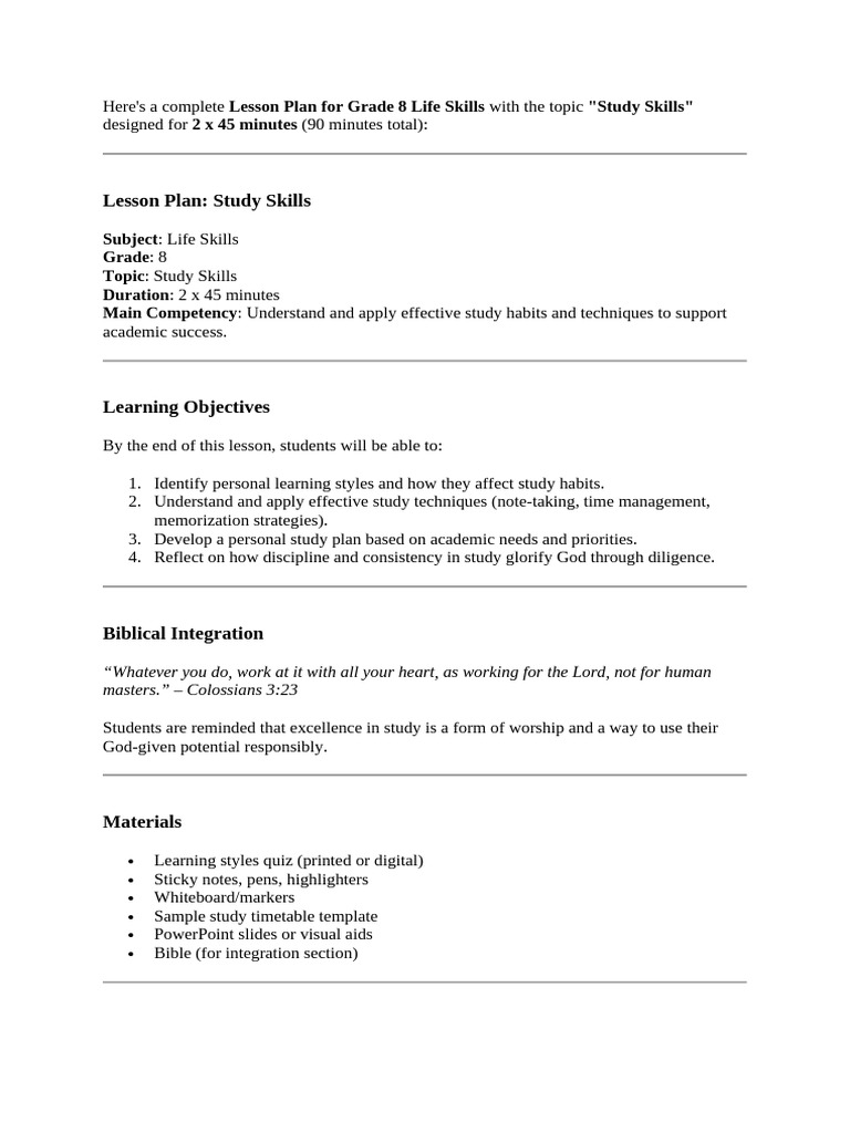 Materi Study Skill LS G8 | PDF | Study Skills | Learning Styles