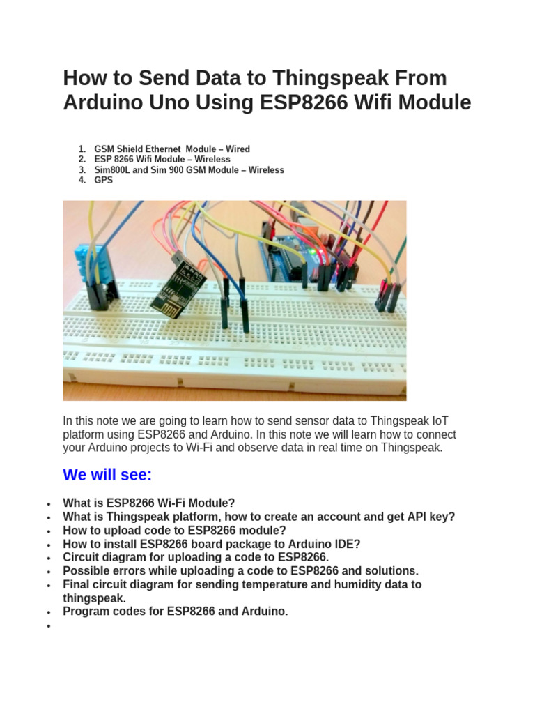 How To Send Data To Thingspeak From Arduino Uno Using ESP8266 Wifi ...