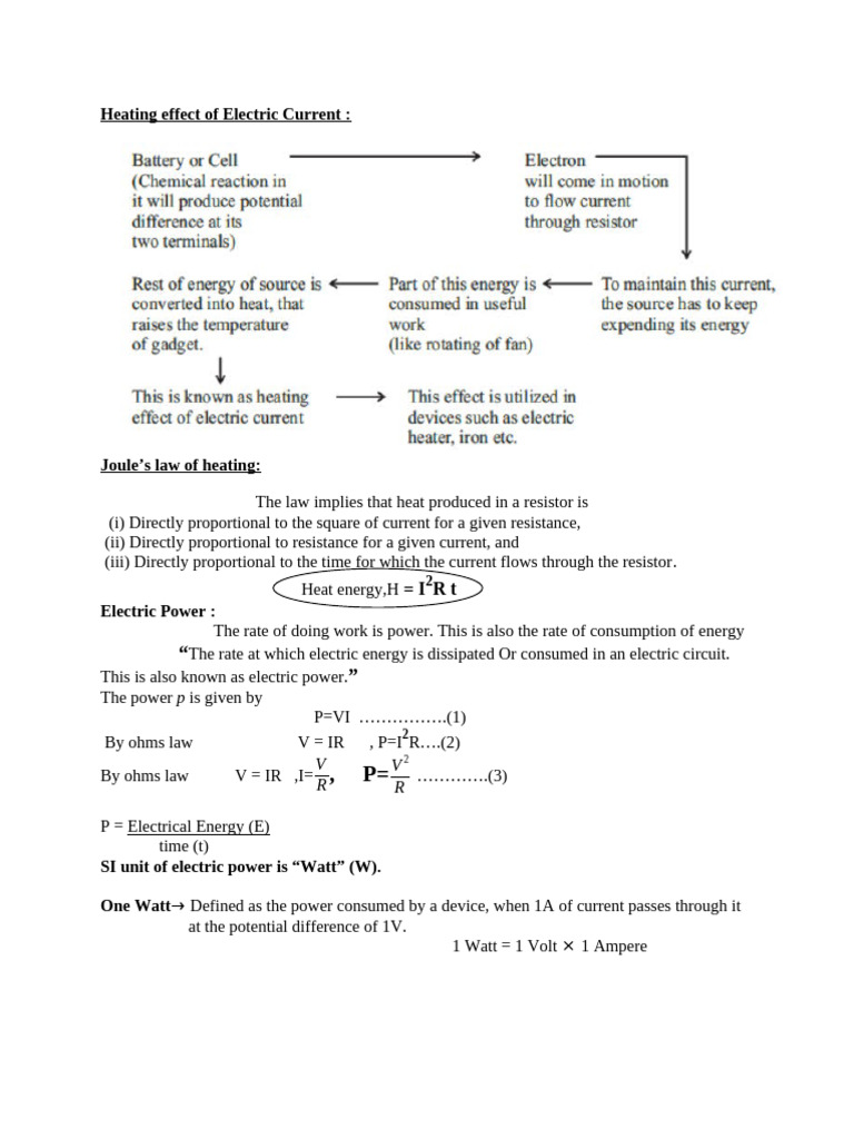 Heating Effect of Electric Current | PDF