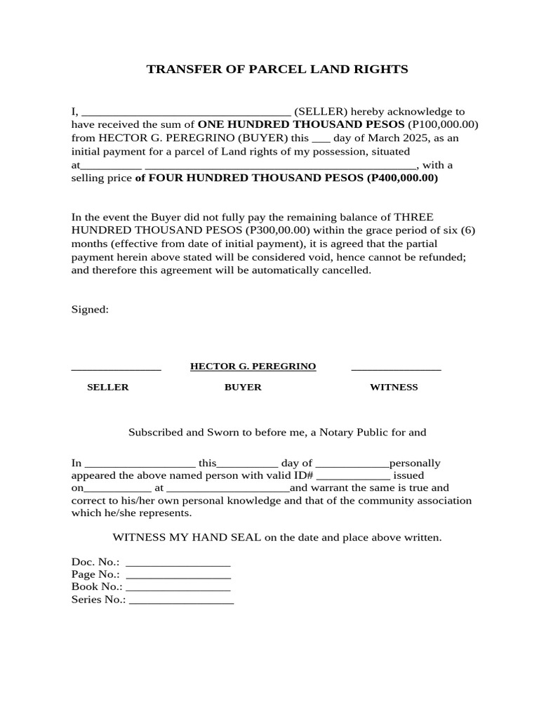 Transfer of Parcel Land Rights | PDF