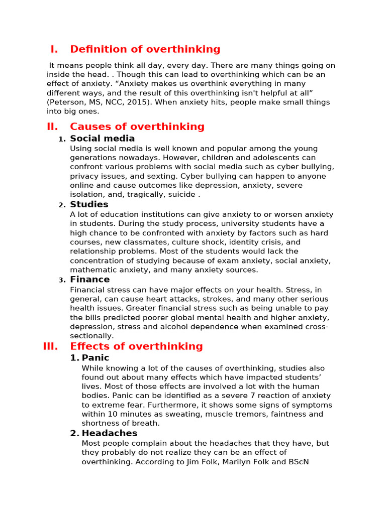 Definition of Overthinking | PDF | Anxiety | Psychological Concepts