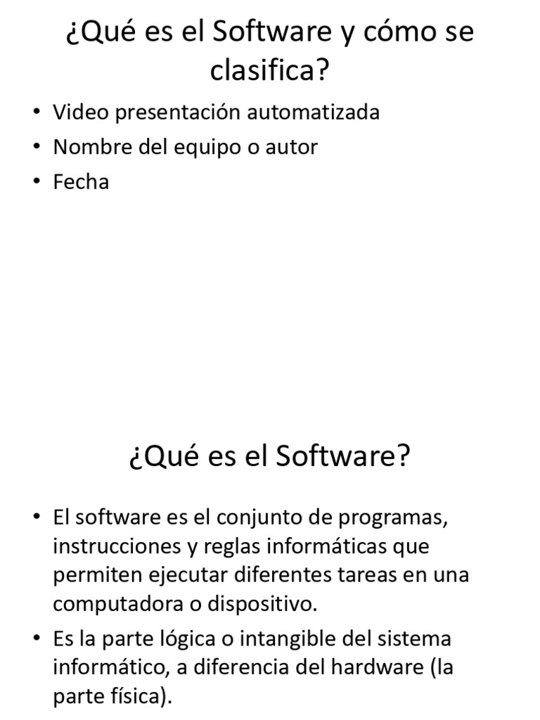 Software y Su Clasificacion | PDF | Software de la aplicacion | Software