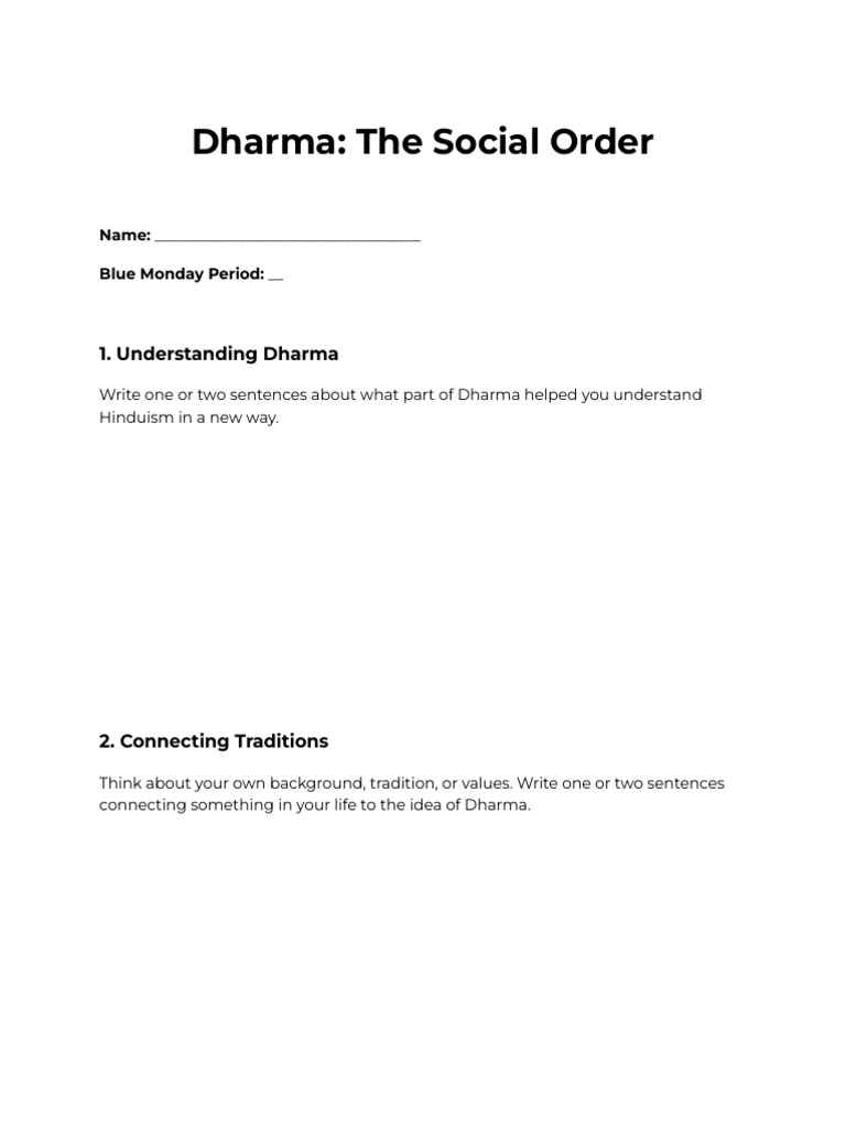 Dharma_ the Social Order - Google Docs | PDF