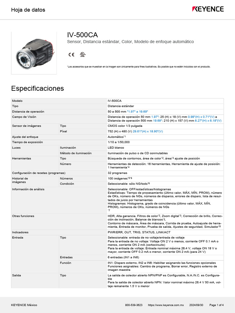 IV-500CA Datasheet | PDF | Conector eléctrico | Transistor de unión bipolar