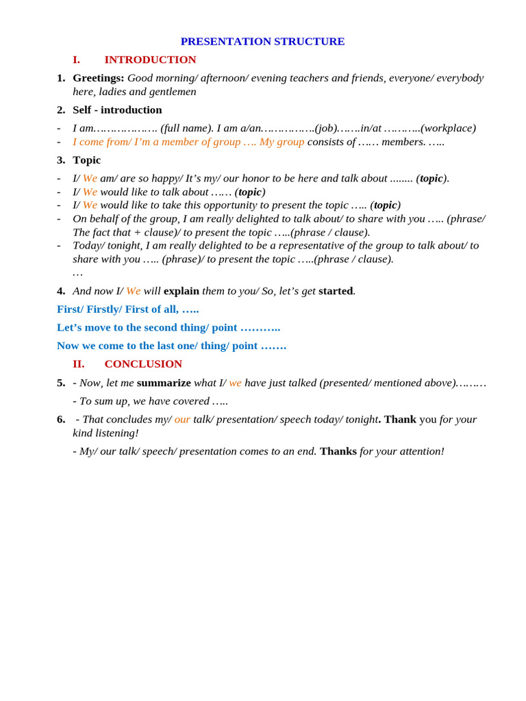 Presentation Structure 1 | PDF