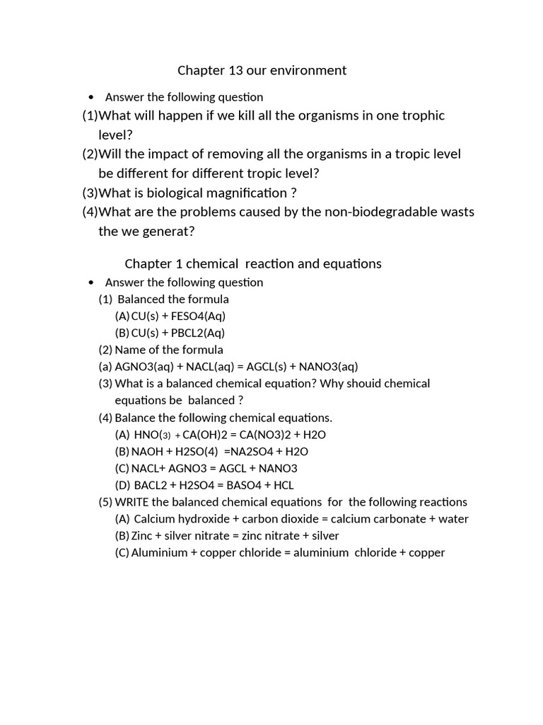 Chapter 13 Our Environment | PDF