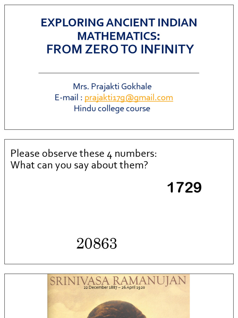 Exploring Ancient Indian Mathematics | PDF | Numbers | Mathematics