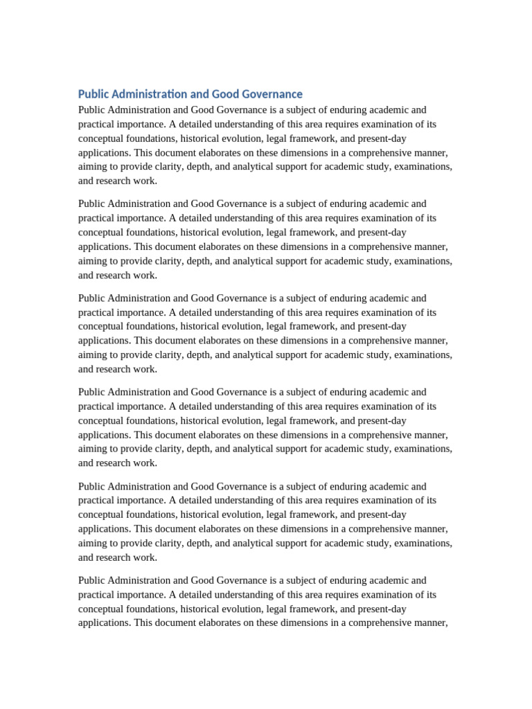 Document 13 Public Administration and Good Governance | PDF | Science ...