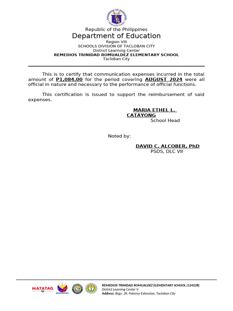 Certification For Load Allowance | PDF