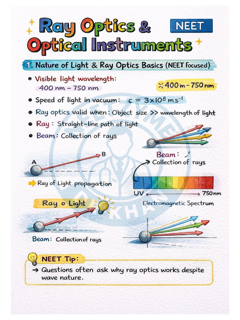 Ray Optic Detail Notes | PDF