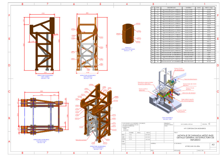 Plano HT-PRO-ZAR-006-24 Arreglo General de Estructura de Refuerzo | PDF