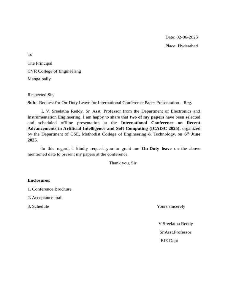 Conference OD Letter | PDF