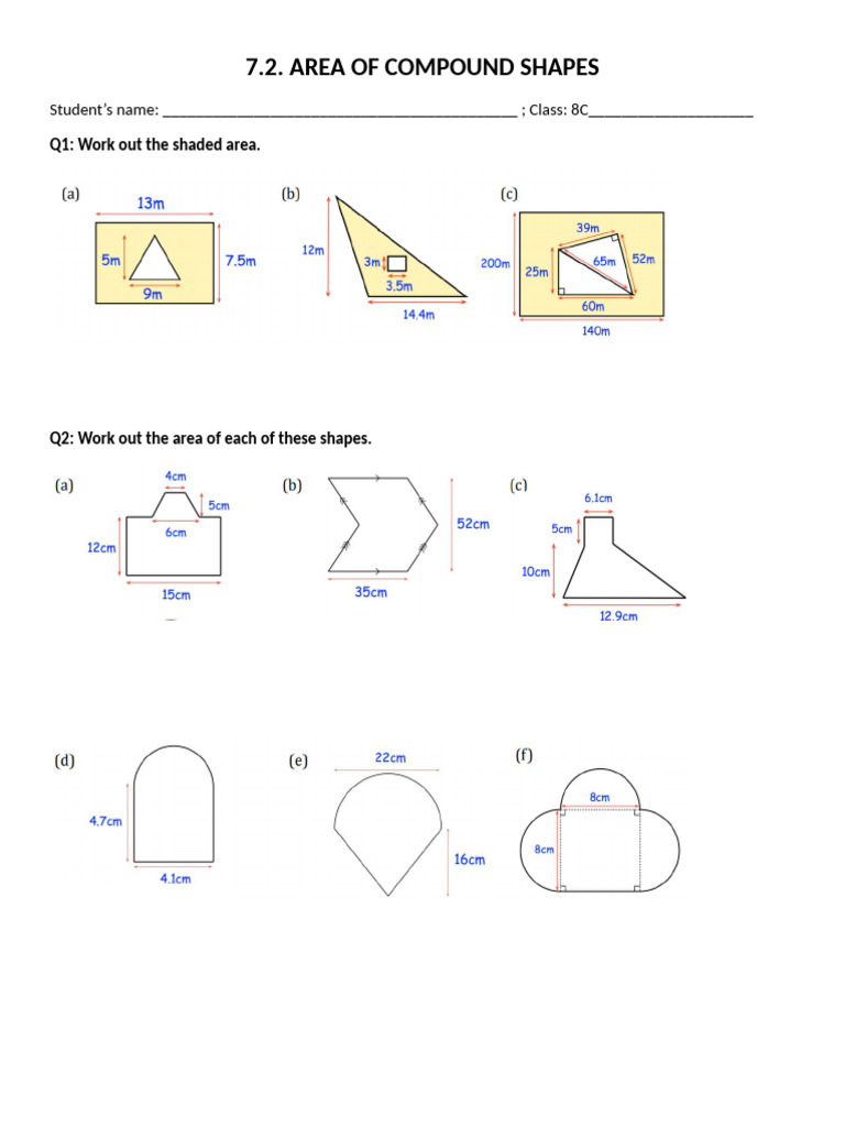 7.2. Area of Compound Shapes | PDF