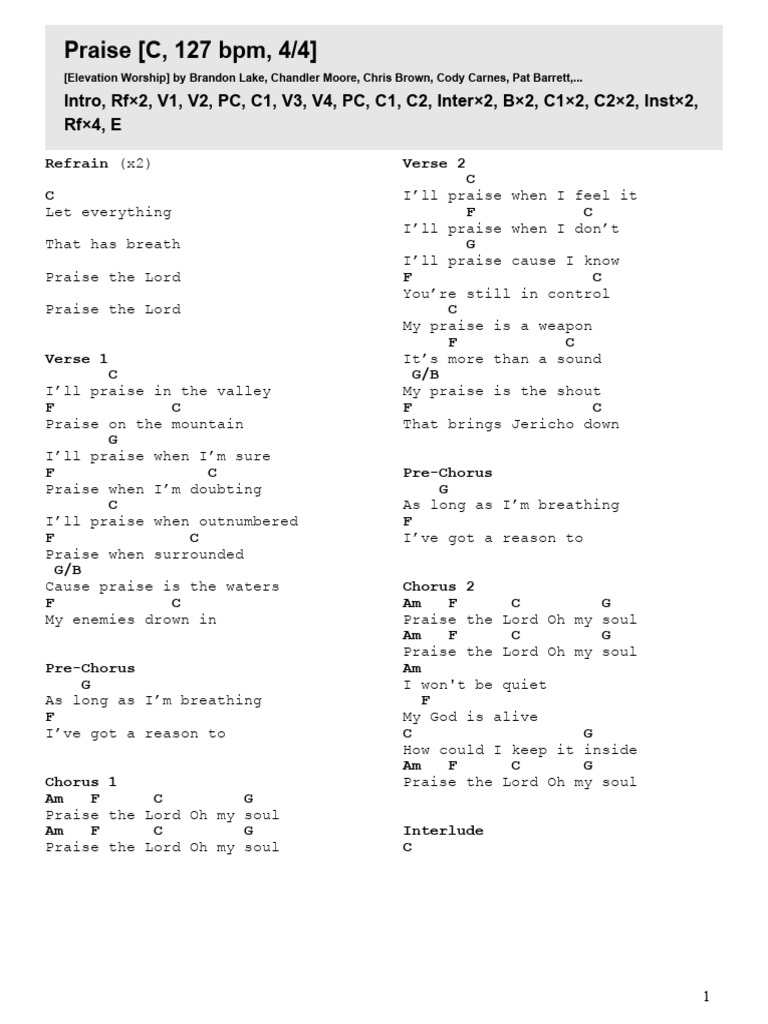 Praise - C | PDF | Musicology | Music Theory