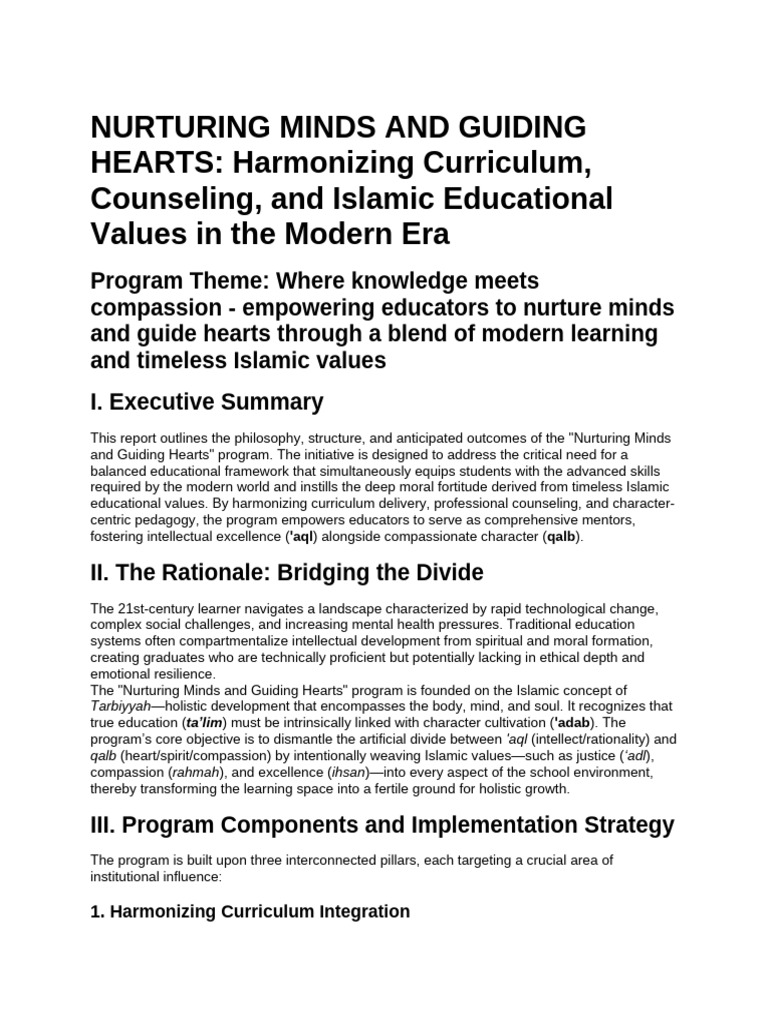 Program Report_ Nurturing Minds and Guiding Hearts | PDF | Mind ...