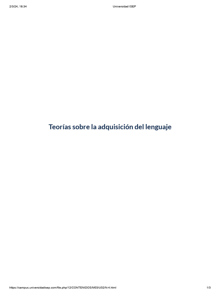 Teoría Biologista Lenneberg | PDF | Evolución | Aquisición de idioma