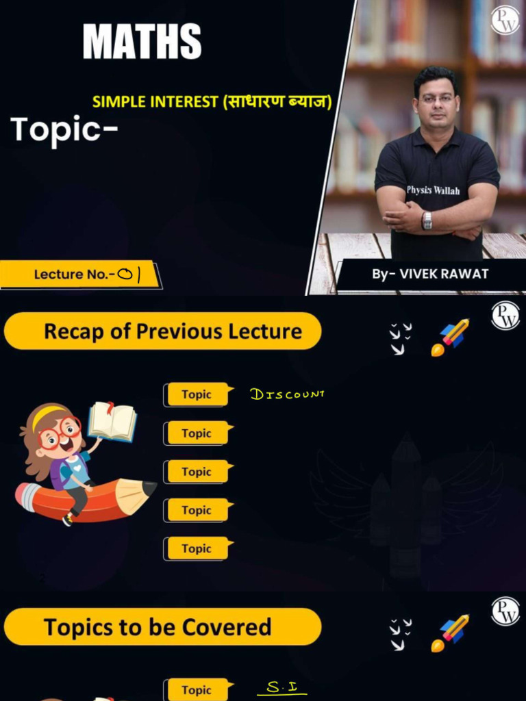 Simple Interest 01 Class Notes | PDF