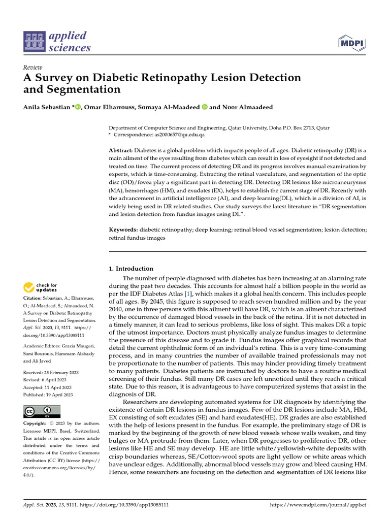 2023 A Survey On Diabetic Retinopathy Lesion Detection and Segmentation ...