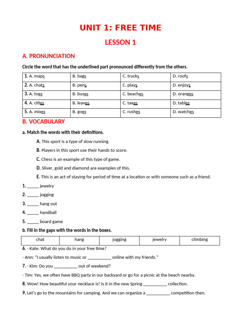 B I Dư NG Ta Smart World 8 Unit 1.free Time | PDF | Hobbies