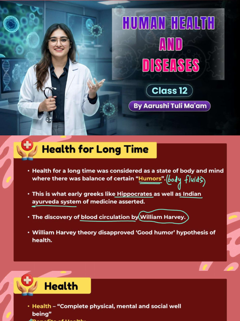 Human Health and Diseases Class Notes | PDF