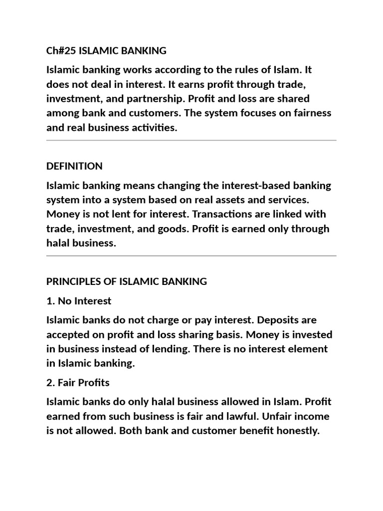 Chapter 24 Islamic Banking | PDF | Banks | Islamic Banking And Finance