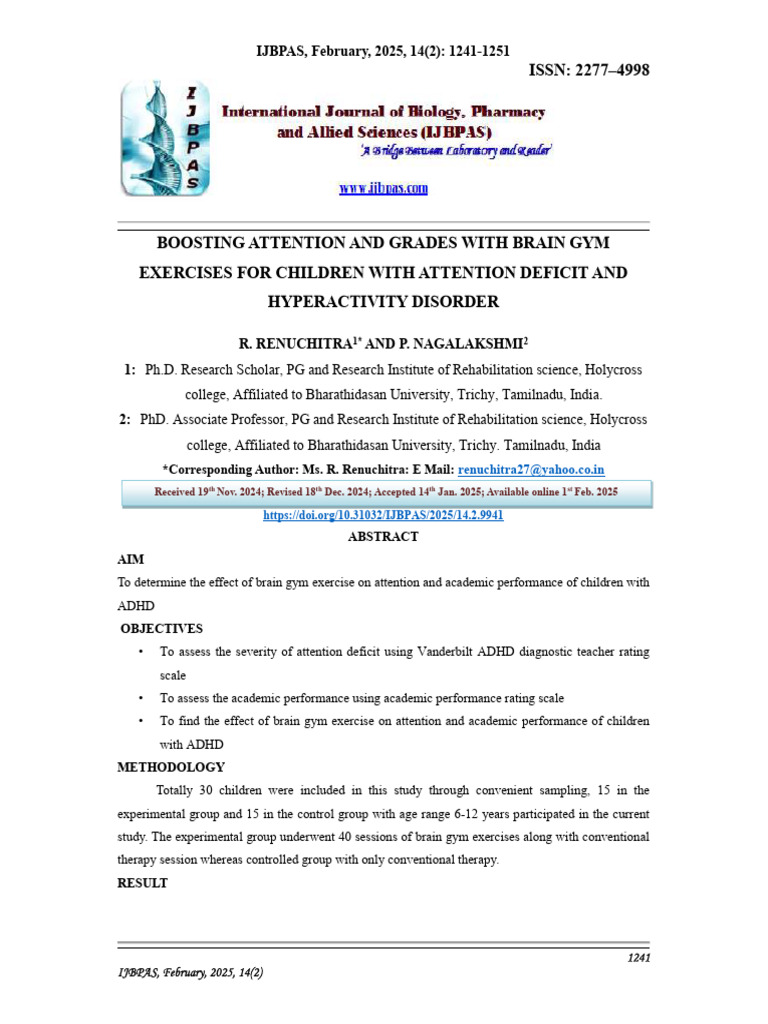 Boosting Attention and Grades With Brain Gym Exercises For Children ...