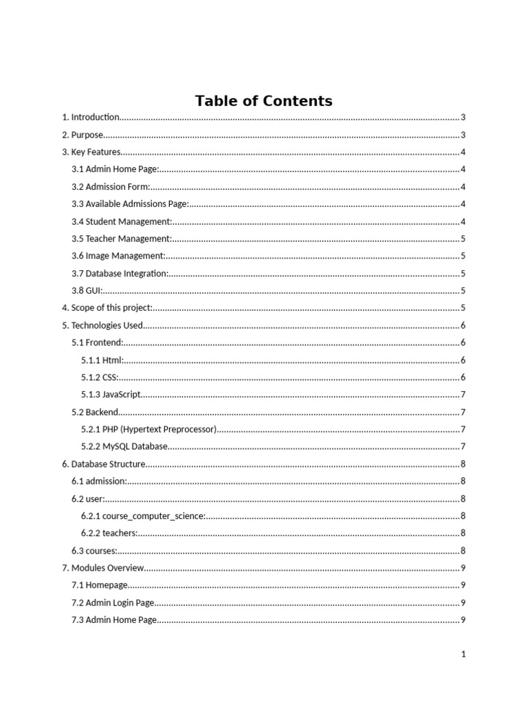 Project Documentation New | PDF | Databases | Html