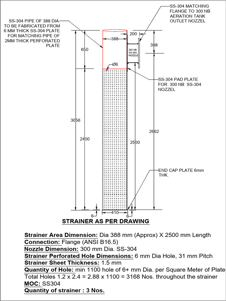 Corrected Strainner Drawing | PDF